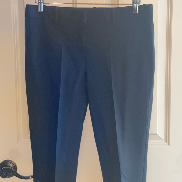 THEORY Testra Wool-Blend Pant Black Crop Length Belt Loops {$275 MSRP} Size 8 - Picture 4 of 9